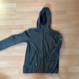 Messi Zip up  Soccer Jacket charcoal grey and neon green 11-12